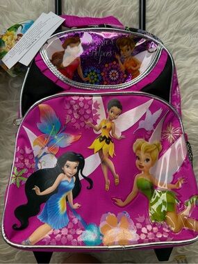 Pink Fairy Trolley Backpack for Kids - Magical Wings Design Y2K.
